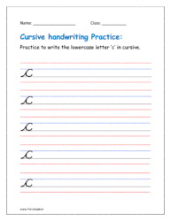 Cursive writing c