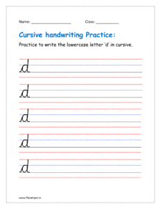 Cursive writing d