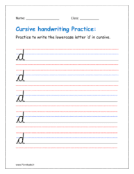 Cursive writing d