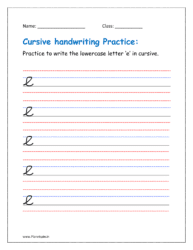 Cursive writing e