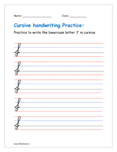 Cursive writing f