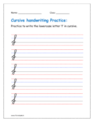 Cursive writing f