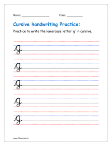 Cursive letter g