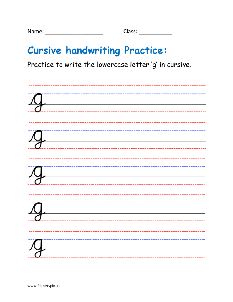 Cursive letter g