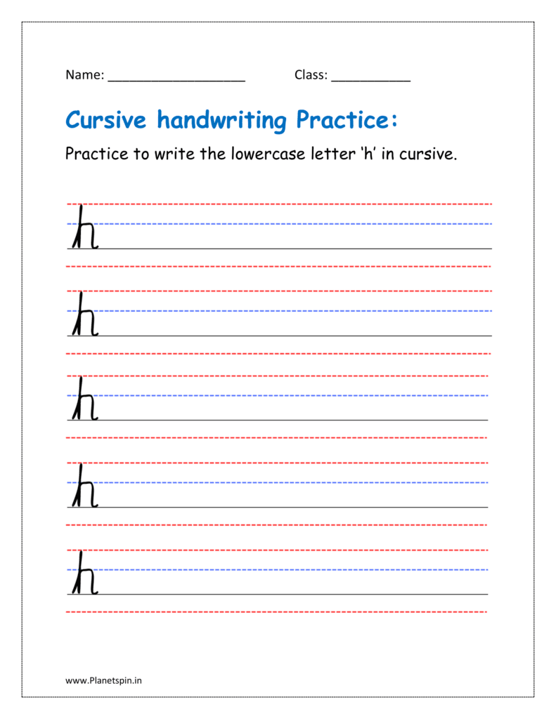 cursive of h