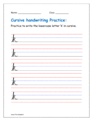 cursive k