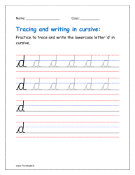 Cursive writing d