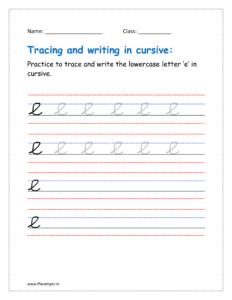 Cursive writing e