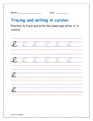 Cursive writing e