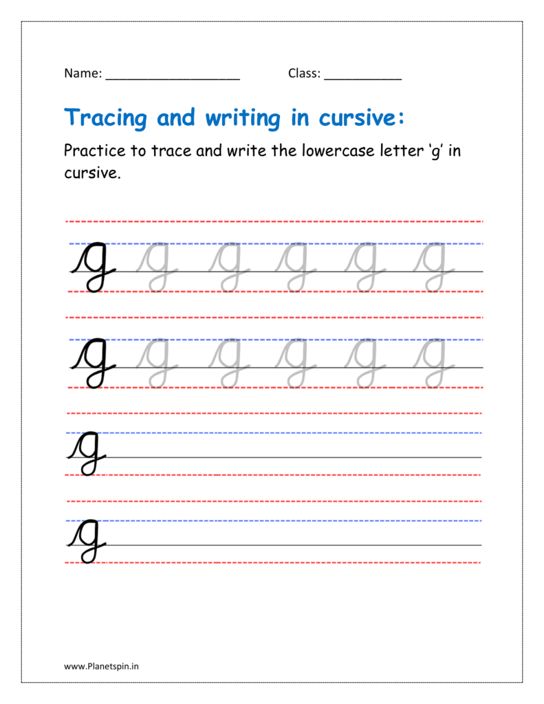 Cursive letter g