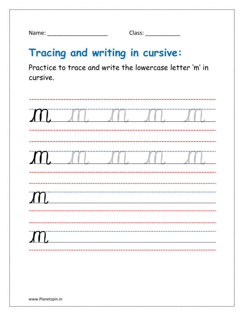 cursive m