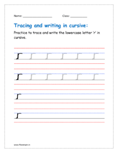 in cursive r