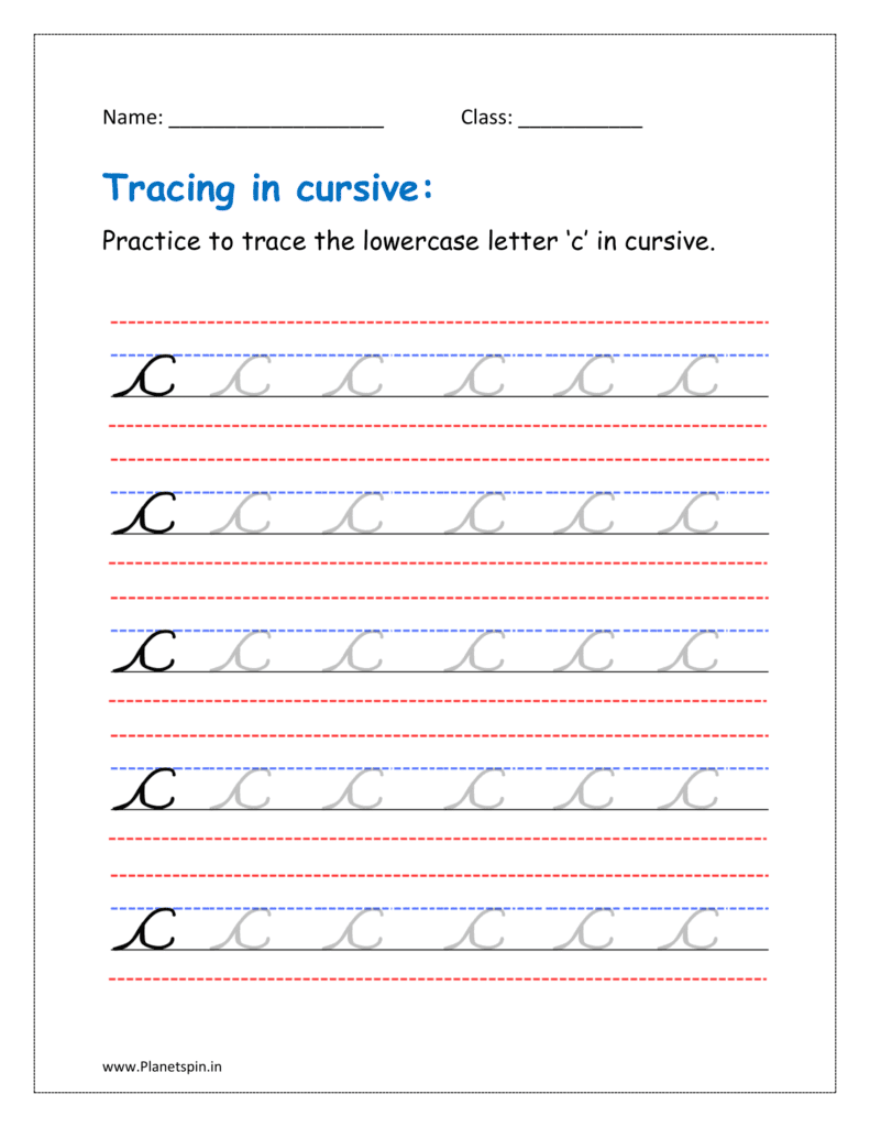 Cursive tracing d