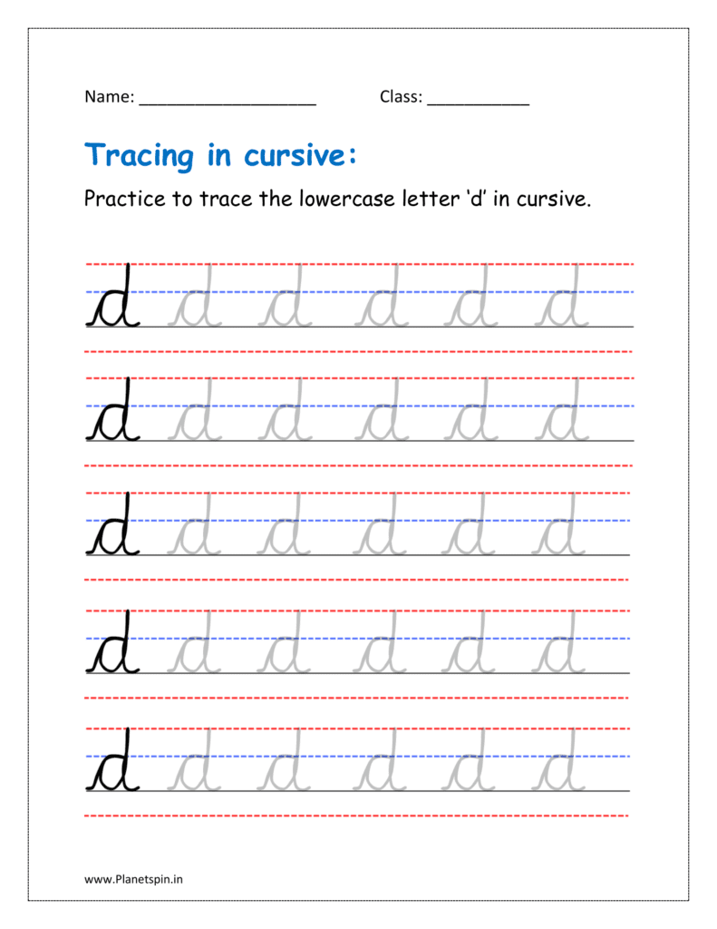 Cursive tracing d