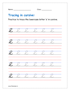 Cursive tracing e