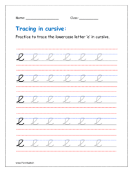 Cursive tracing e