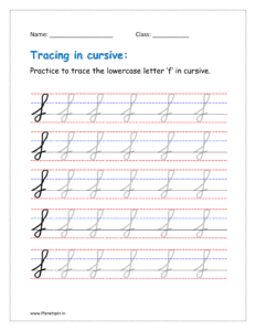 Cursive tracing f