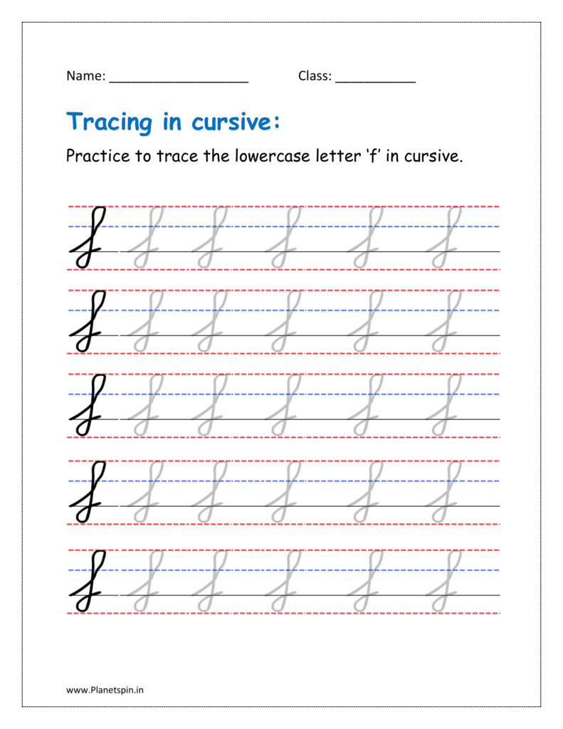 Cursive tracing f