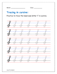 Cursive tracing f