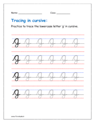 Cursive letter g