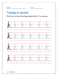 cursive k