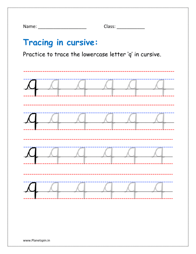 cursive of q