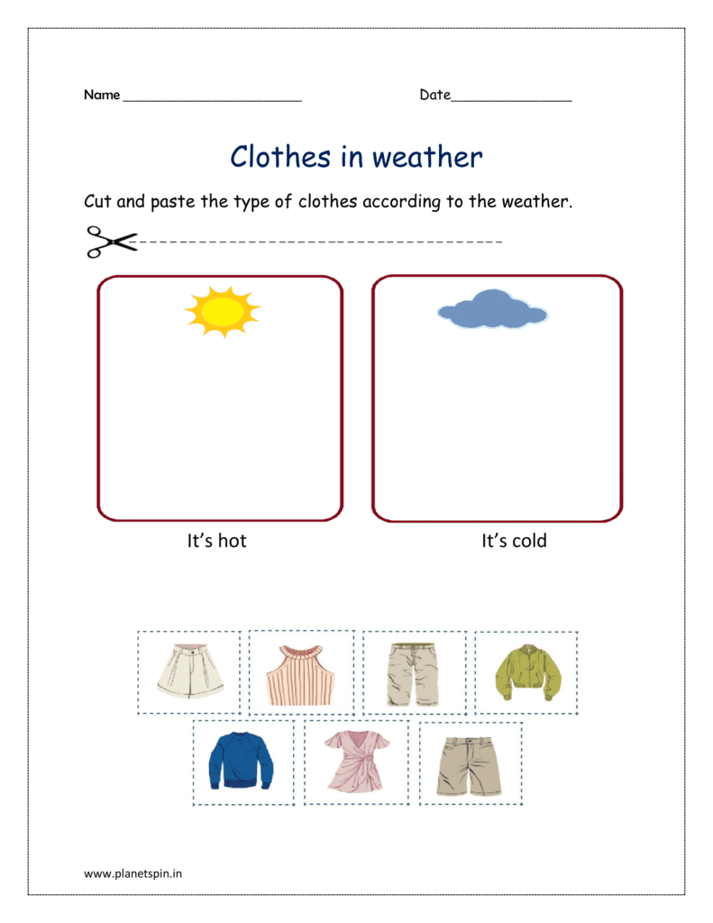 weather worksheet for kindergarten free