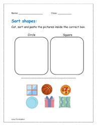 Cut, sort and paste the pictures inside the correct box.