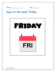 free printable Days of the week flashcards: Friday