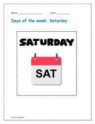 Days of the week flashcards: Saturday