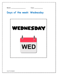 Days of the week flashcards: Wednesday