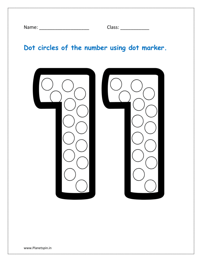 11: Dots circles of the number 11 