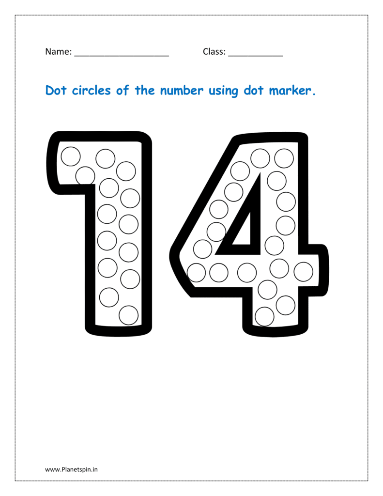 14: Dots circles of 14 using dot marker