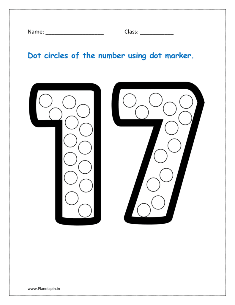 17: Dot circles of the number 17 