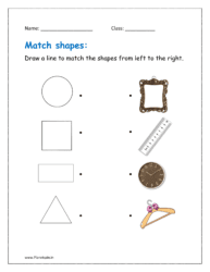 Draw a line to match the shapes from left to the right.