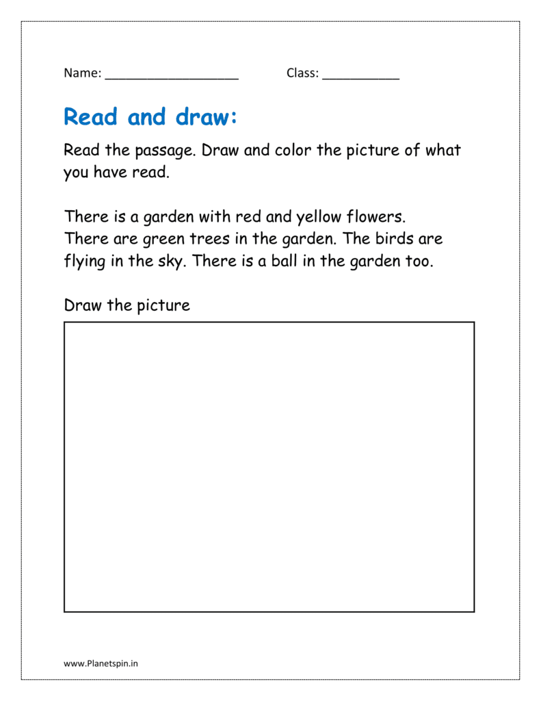 draw a picture representation of what you have read