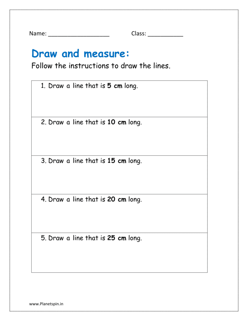 Follow the instructions given in the worksheet to draw and measuring the lines length