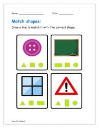 Draw a line to match it with the correct shape.