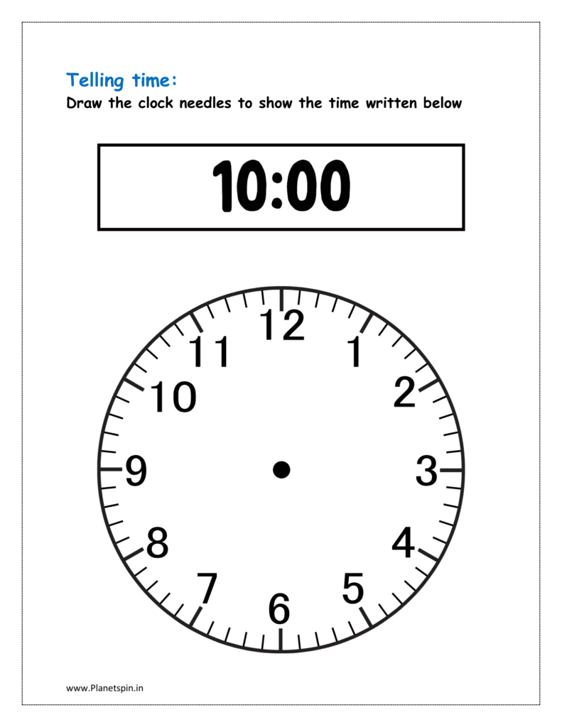 10 o'clock: Draw clock needles 