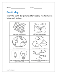 Color the earth day picture after reading the text given below each picture