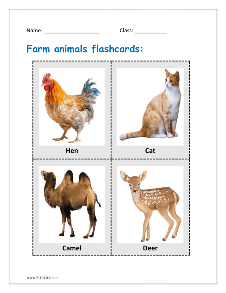  Hen, cat, camel, deer