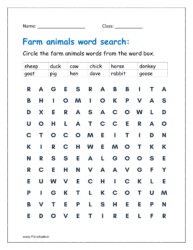 Farm animals words