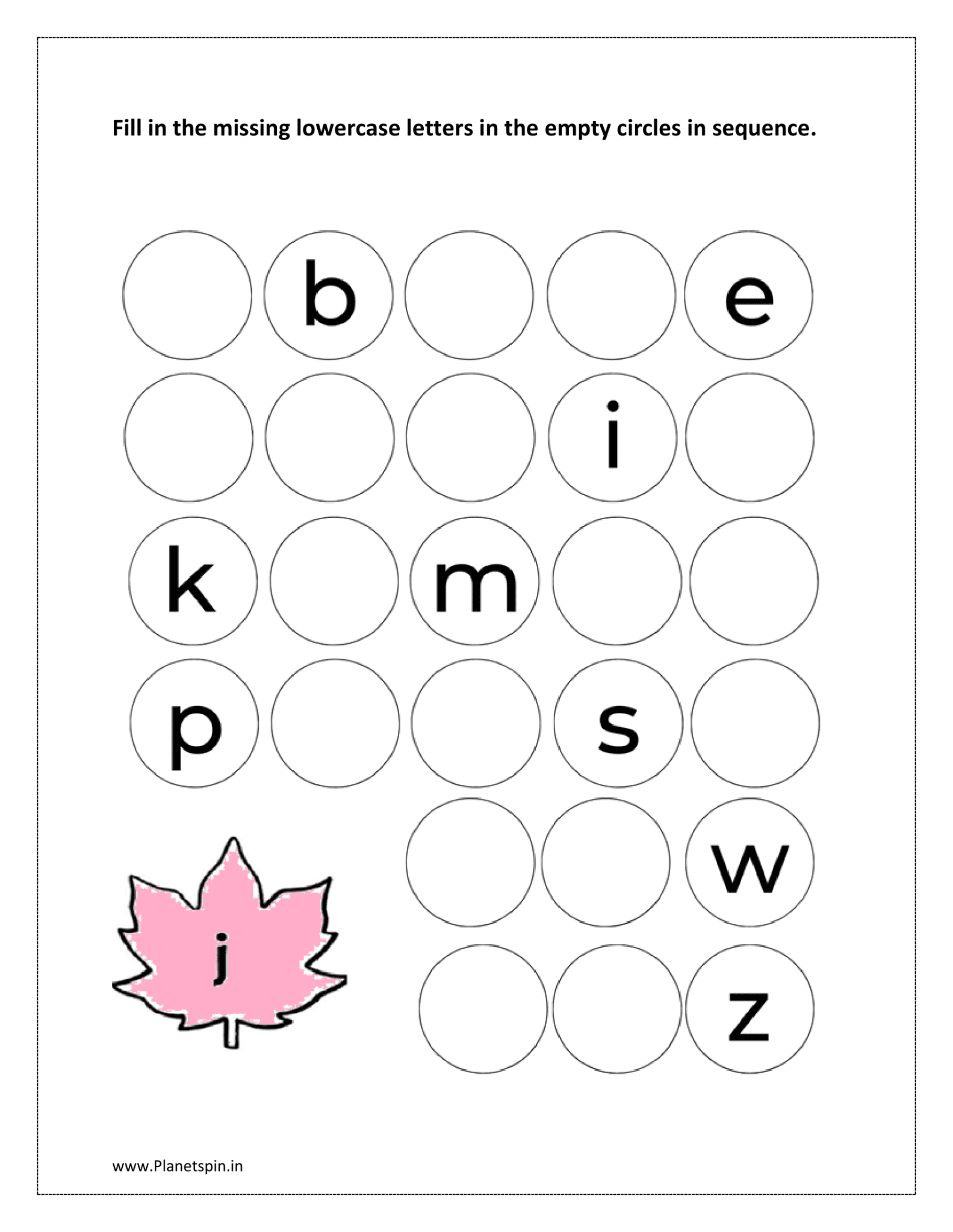 Missing Letter Lowercase Letters For Kindergarten 