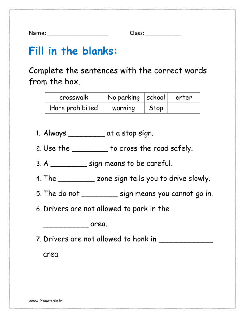 Complete the sentences with the correct words from the box