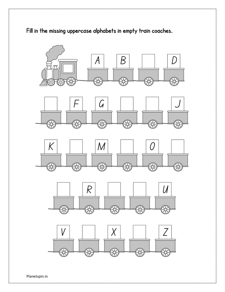 Fill in the missing letters worksheet for kindergarten