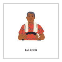 Flash card pdf of Community Helper: Bus driver