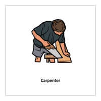 Flash card of Community Helper: Carpenter