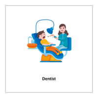 Flash card of Community Helper: Dentist