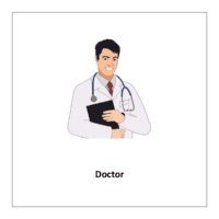 Flash card of Community Helper: Doctor