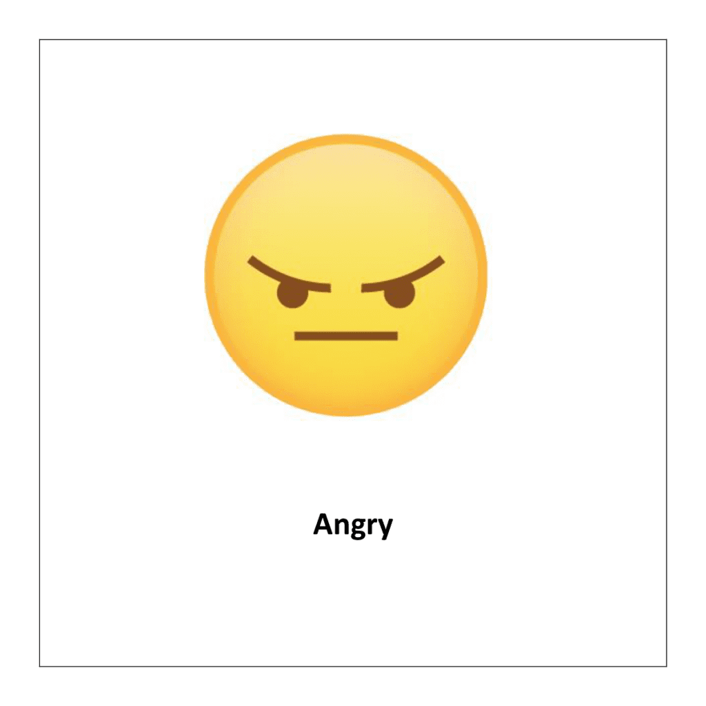 Flash card of feelings and emotions: Angry 